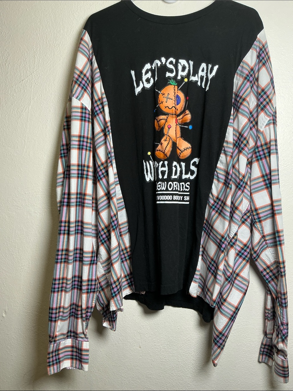 Upcycled Fall Flannel Shirt | Handmade New Orleans Graphic One-of-a-Kind